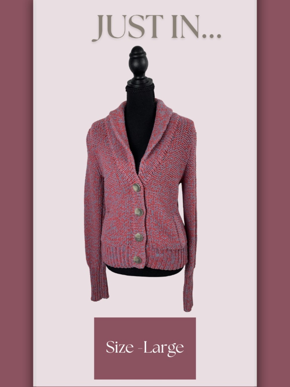 American Eagle Marled Knit Shawl Collar Wool Blend Cardigan L Cottagecore Fall